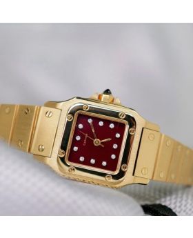 CARTIER Santos Carree 0901 Full Gold Diamond Setting