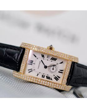 CARTIER Tank Americaine Large Small Seconds 18k Gold