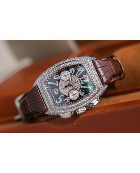 FRANCK MULLER Conquistador 18K White Gold Diamonds