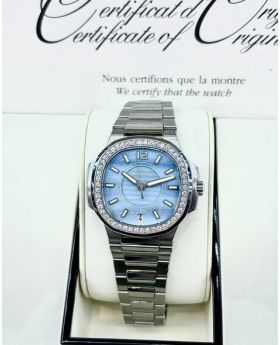 PATEK PHILIPPE Nautilus 7008/1A-001 Blue Mother of Pearl Dial Diamond 33.6mm