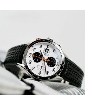 TAG HEUER Carrera McLaren Mercedes 40th Anniversary Panda Dial 1974 CAR2A12