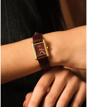 CARTIER Tank Vermeil 366001 Burgundy Dial 20 x 28 mm